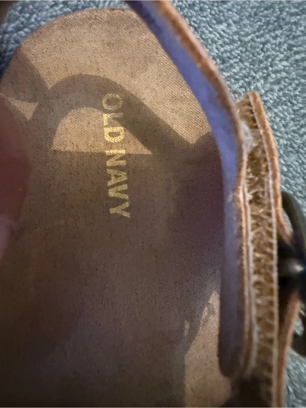 Old Navy Classic Tan Leather Buckle Sandals size 9 toddler